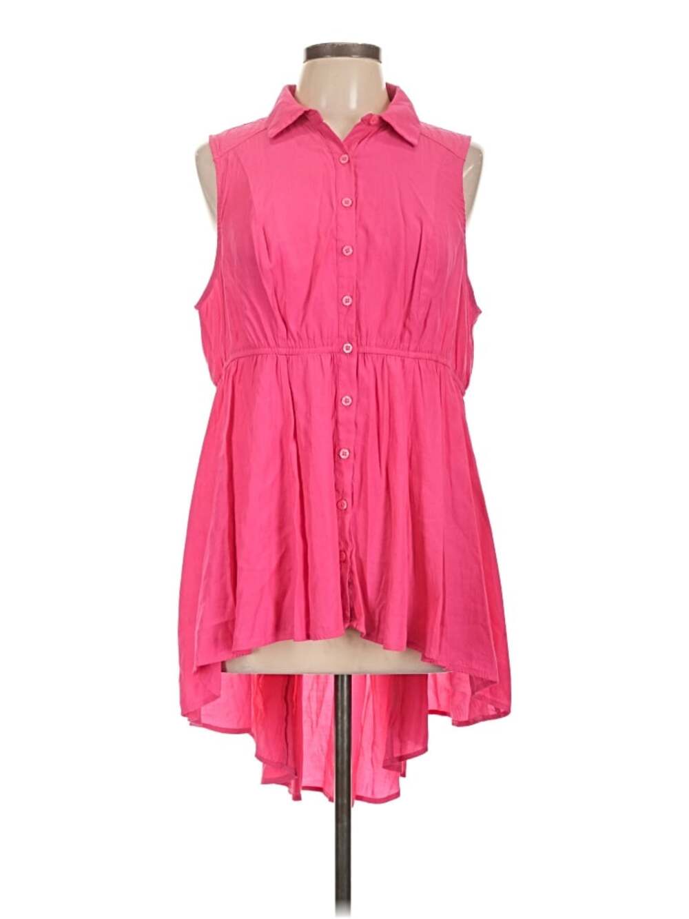 Torrid High Low Collar Sleeveless Blouse Pink Size 0